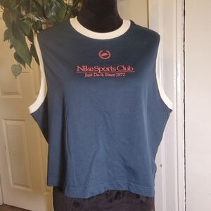 Nike Sports Club Blue Cropped Tanktop